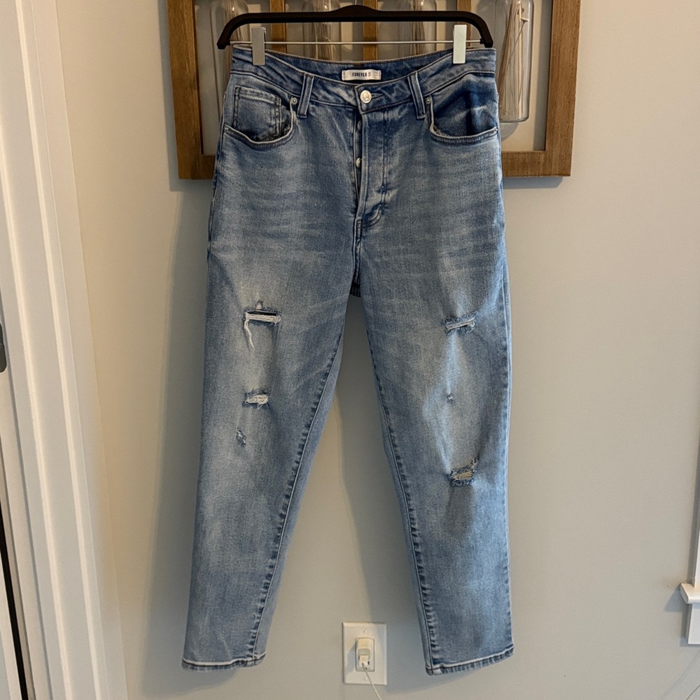 Stylish Light Blue Distressed Jeans